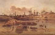 Adrien Dauzats View of Damanhur during the Flooding of the Nile Germany oil painting artist